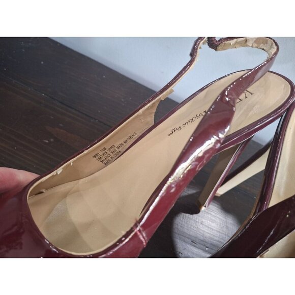 Kelsi Dagger Dory Burgundy Patent Leather Slingback Heels/Pre-owned, Sz 7.5M - Picture 10 of 11
